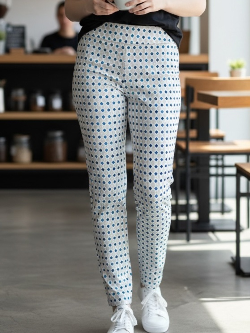 Krazy Larry Print Skinny Ankle Pants Sz 4